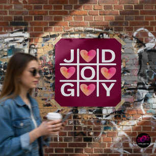 Christian Tic Tac Toe Joy God Hearts Poster