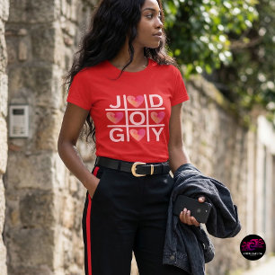 Christian Tic Tac Toe Joy God Hearts T-Shirt