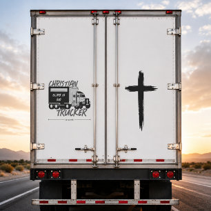 Christian Trucker Glory To God Grunge Cross Decal