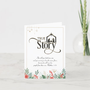 Christian True Story Christmas Bible Verse Holiday Card