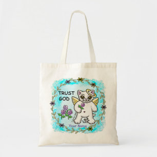 Christian Trust God Kitty cat Tote Bag