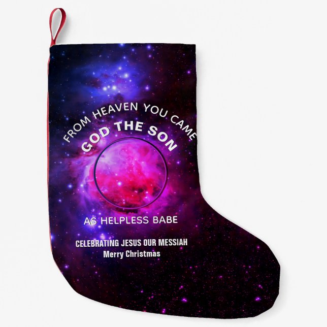 Christian Universe Christmas Nativity Small Christmas Stocking (Front)