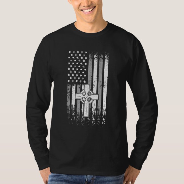 Christian Us American Flag - Jesus Bible Protestan T-Shirt (Front)