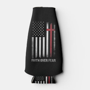 Christian US USA Flag American Christ Faith Over F Bottle Cooler