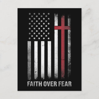 Christian US USA Flag American Christ Faith Over F Enclosure Card