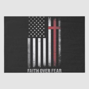 Christian US USA Flag American Christ Faith Over F Tissue Paper