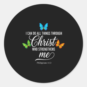 Christian Usa Flag Amercian Christ Faith Christian Classic Round Sticker