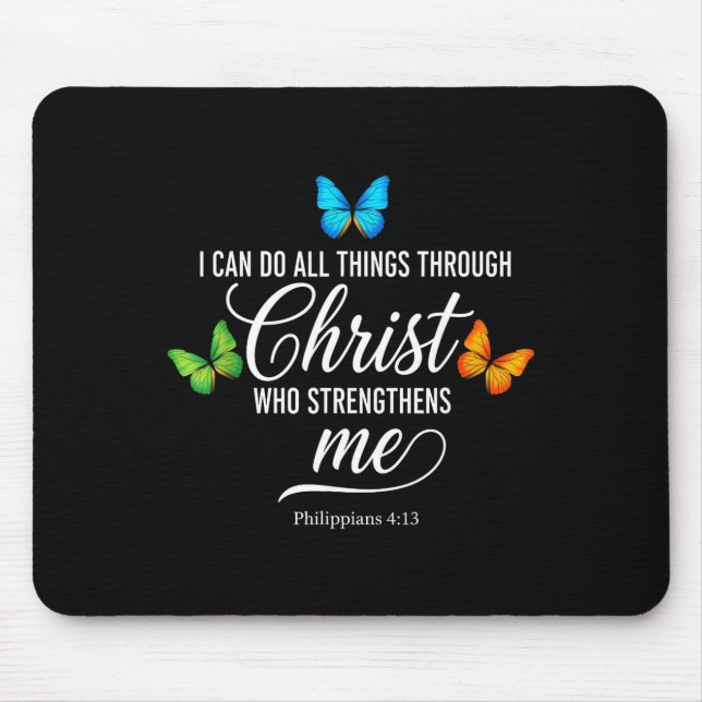 Christian Usa Flag Amercian Christ Faith Christian Mouse Pad (Front)