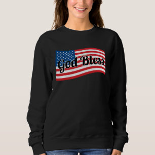 Christian USA Patriotic  God Bless America Flag Sweatshirt