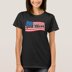 Christian USA Patriotic God Bless America Flag T-Shirt