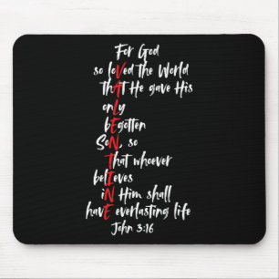 Christian Valentine Bible Verse Jesus John 316 Fai Mouse Pad
