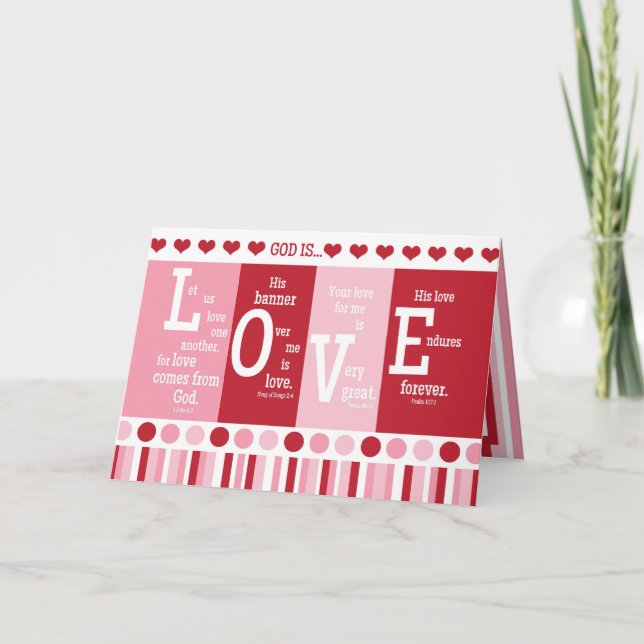 Christian Valentine Card "God is LOVE" Bible Verse (Front)