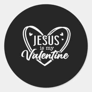 Christian Valentine Day Jesus Religious Valentine Classic Round Sticker