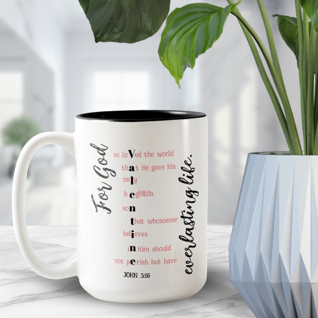 Christian Valentine Day Personalised Romantic Gift Two-Tone Coffee Mug (Christian Valentine Day Personalized Romantic Gift Two-Tone Coffee Mug)