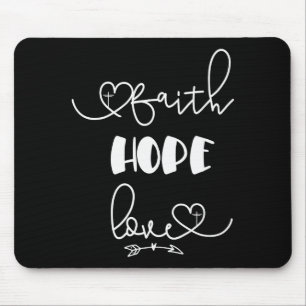 Christian Valentine Gift Rustic Faith Hope Love Wi Mouse Pad
