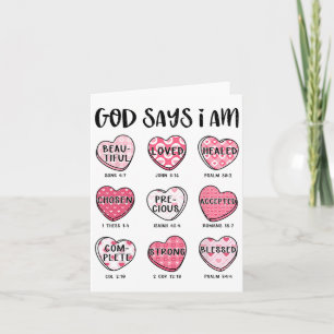 Christian Valentine God Says Bible Verses Hearts F Card