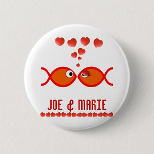 Christian Valentine Symbols - Orange v1 6 Cm Round Badge