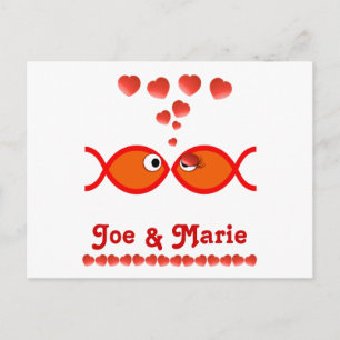 Christian Valentine Symbols - Orange v1 Holiday Postcard