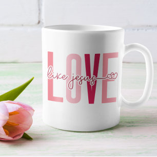 Christian Valentine's Day Initials Love Like Jesus Coffee Mug