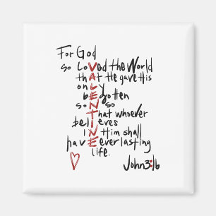 Christian Valentines John 3_16 For God So Loved Th Magnet