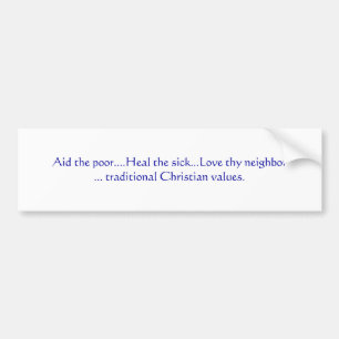 Christian Values Bumber Sticker (blue version)