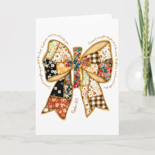 Christian Verse Bible Jesus Coquette Bow Patchwork Card