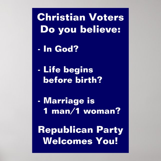 Christian Voters poster (Front)