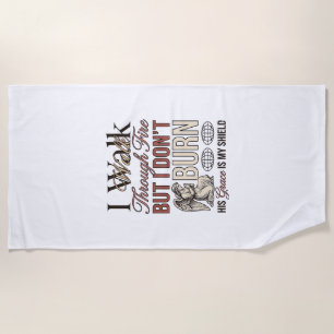 Christian Walk Through Fire Vintage Beach Towel