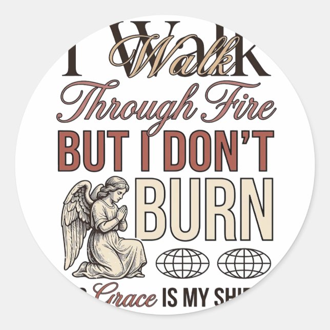 Christian Walk Through Fire Vintage Classic Round Sticker (Front)