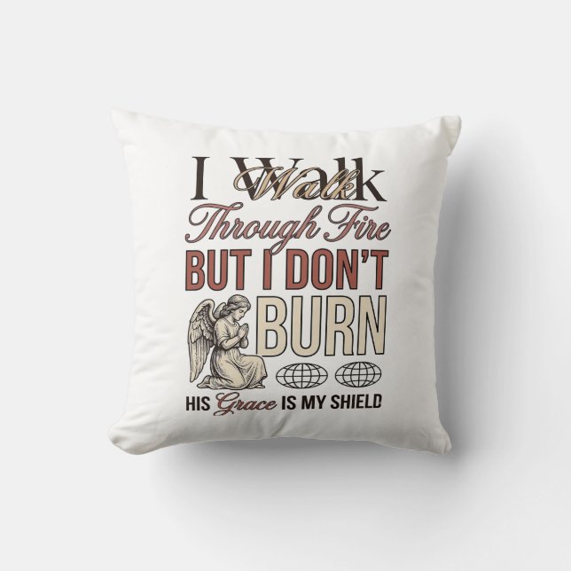 Christian Walk Through Fire Vintage Cushion (Front)