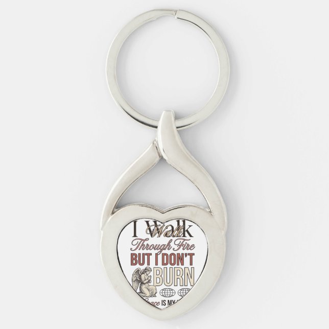 Christian Walk Through Fire Vintage Key Ring (Front)