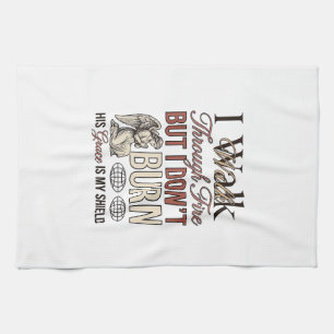 Christian Walk Through Fire Vintage Tea Towel