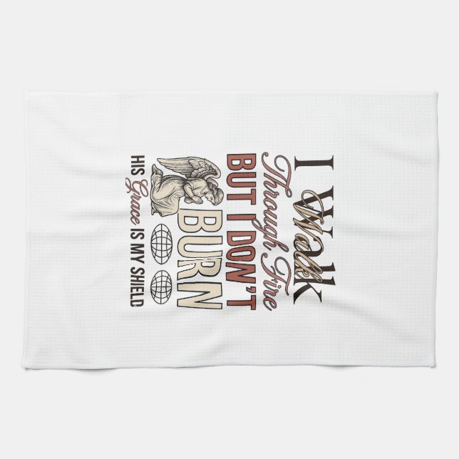 Christian Walk Through Fire Vintage Tea Towel (Horizontal)