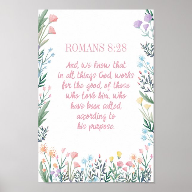 Christian Wall Art Decor Flowers Girl Room (Front)