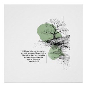 Christian Wall Art Jeremiah 17:7–8   Trust in God 