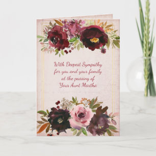 Christian Watercolor Floral Personalised Sympathy Card