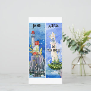 Christian Watercolor Light Scripture Name Bookmark Card
