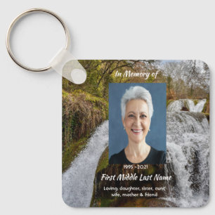 Christian Waterfall Landscape  Memorial Keepsake  Key Ring