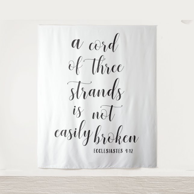 Christian Wedding Backdrop | Three Strand Cord Tapestry (Front)