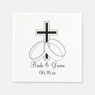 Christian Wedding Custom Bride Groom Names Date Napkin