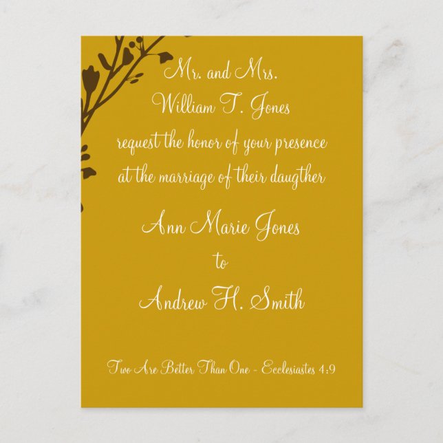 Christian Wedding Invitation Carmel and Blueberry (Front)