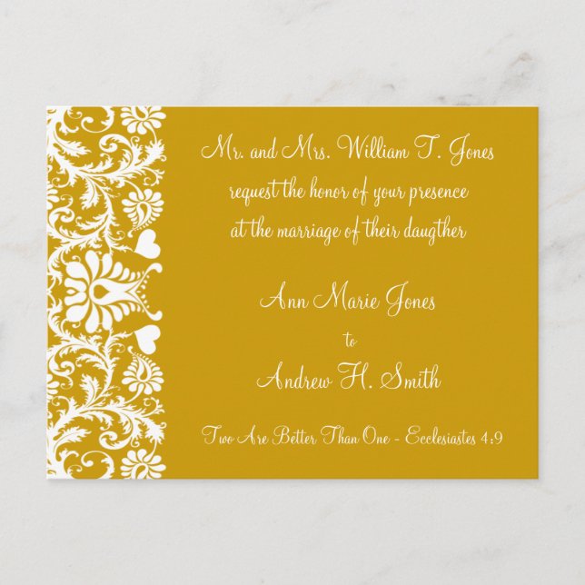 Christian Wedding Invitation Carmel and Blueberry (Front)