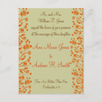 Christian Wedding Invitation Carmel and Blueberry