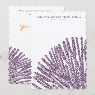 Christian Wedding Invitation Hummigbird Plum Coral