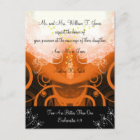 Christian Wedding Invitation Orange Cala Lily