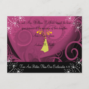 Christian Wedding Invitation Plum Cala Lily Postcard