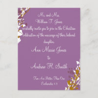 Christian Wedding Invitation Purple Elegance