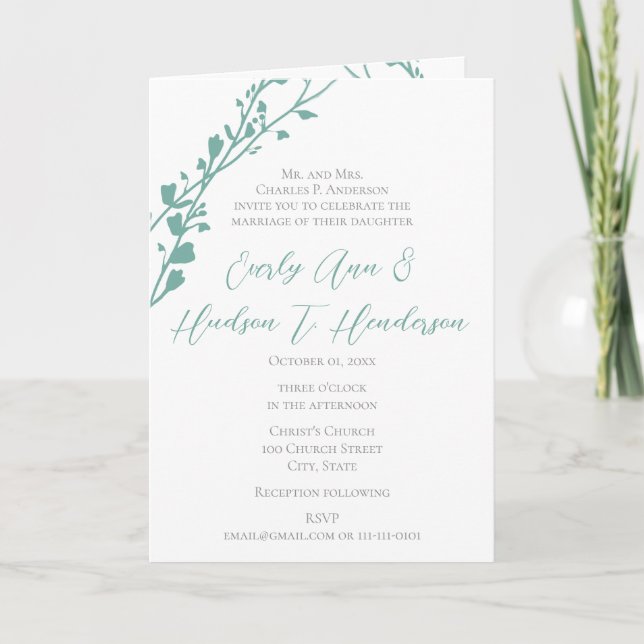 Christian Wedding Invitation-Two Become One Invitation (Front)