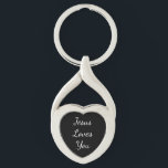 Christian Wedding Jesus Loves You Keychain<br><div class="desc">Christian Wedding Jesus Loves You Keychain

Give a wedding gift to remind them of the day.</div>