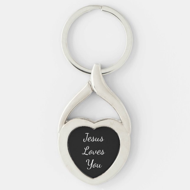 Christian Wedding Jesus Loves You Keychain  (Front)
